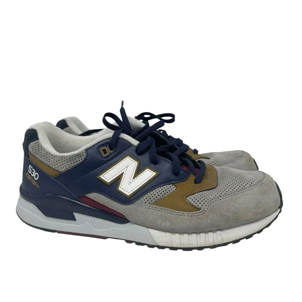 New Balance 530 Explorer Grey Stone Navy Burgundy M530RWB Men’s Size 12 US